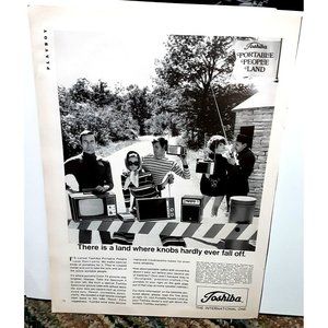 1968 Toshiba Portable People Land Vintage Print Ad Original
